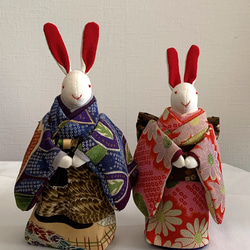 Sold☆ちりめん人形 雛うさぎ② ひな人形・雛飾り じゅん吉 通販