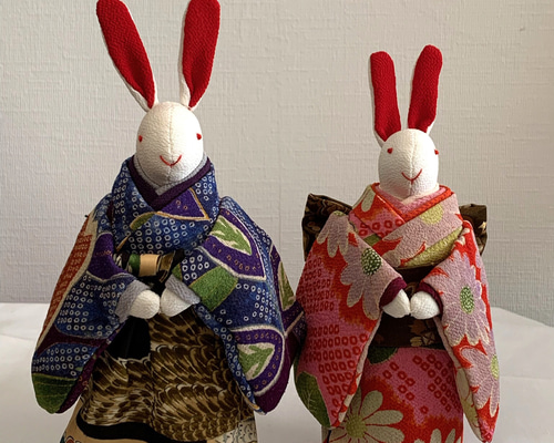 Sold☆ちりめん人形 雛うさぎ② ひな人形・雛飾り じゅん吉 通販
