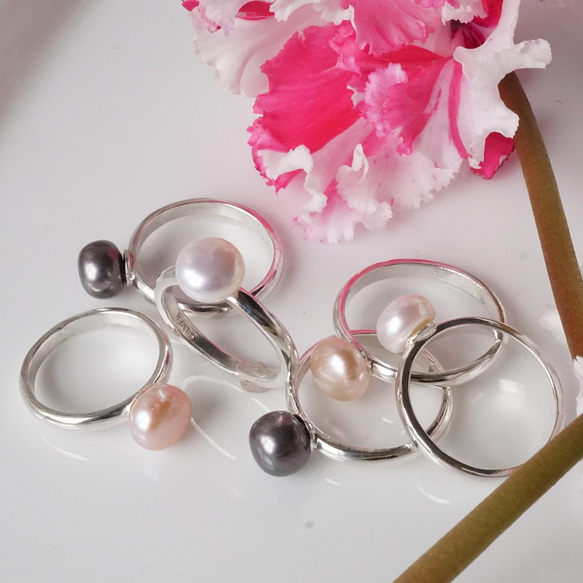 silver 淡水真珠真珠 指輪 1枚目の画像