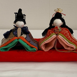 ちりめん雛人形 赤座布団付き① ひな人形・雛飾り じゅん吉 通販