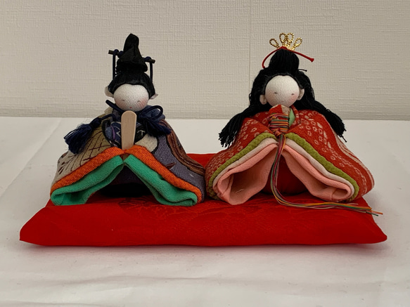 ちりめん雛人形 赤座布団付き① ひな人形・雛飾り じゅん吉 通販