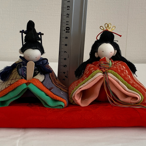 ちりめん雛人形 赤座布団付き① ひな人形・雛飾り じゅん吉 通販