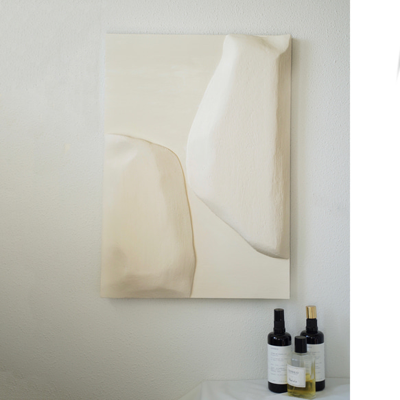 【Pristine】現代アート 白い絵 アートパネル ホテルライク 韓国っぽ アートインテリア くすみカラー　購入 1枚目の画像