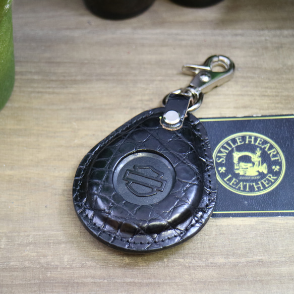 お年玉企画】フォブカバー ハーレーダビットソン クロコダイル 本革 