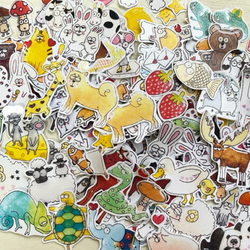 フレークシール 88枚 平成レトロ アニマル キラキラ うさぎ かわいい