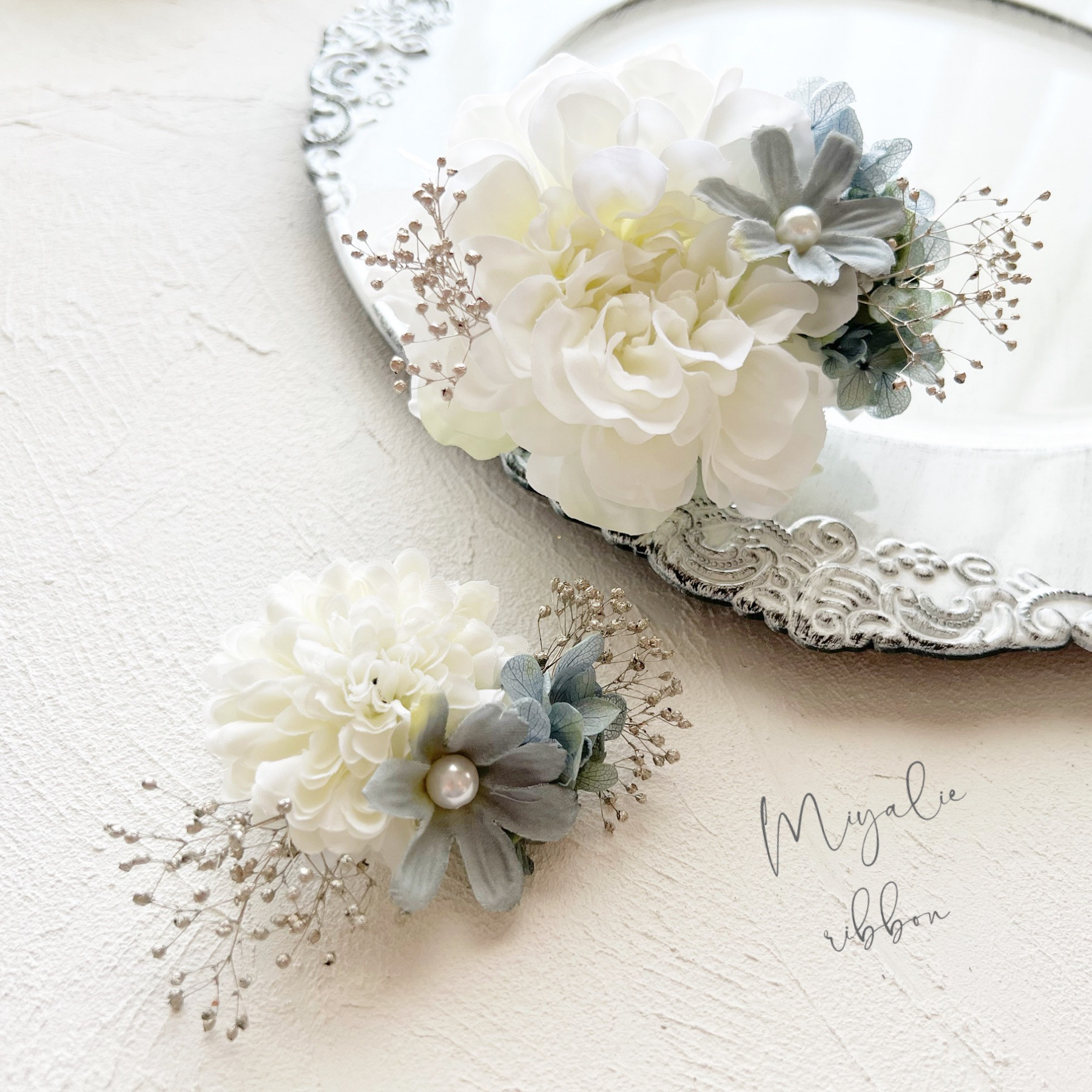 フォーマル 親子コサージュ　Blue