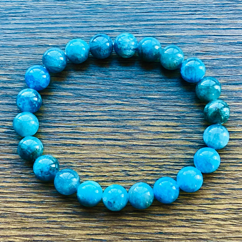 ブルーアパタイト ブレスレット 10.2mm 19cm メンズ L