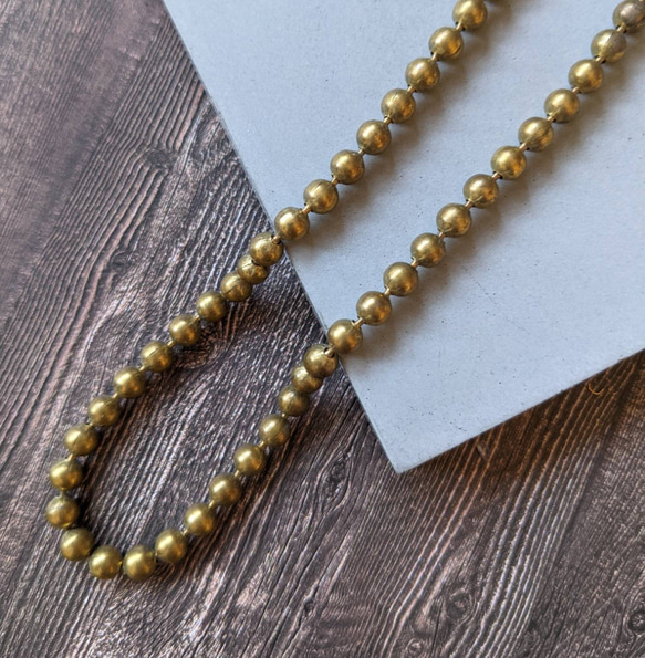 45cm ヴィンテージ 真鍮ボールチェーン 金具・チェーン Mee 通販