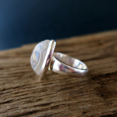 スカラベ クォーツ・水晶 SV925 オープンリング フリーサイズ 虫