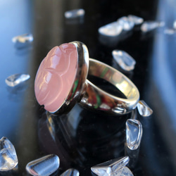聖甲蟲玫瑰石英 SV925 開口戒指 第4張的照片