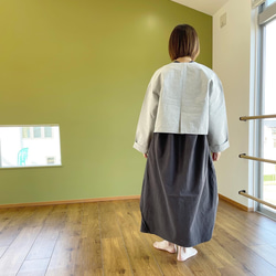 期間限定SALE！（Hjärta） 綿ウールバフクロス　HAORI short   light brown   遠州織物 11枚目の画像