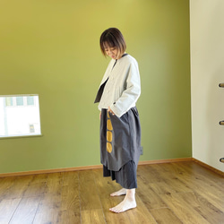 期間限定SALE！（Hjärta） 綿ウールバフクロス　HAORI short   light brown   遠州織物 12枚目の画像