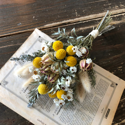 ナチュラルカラーのドライフラワースワッグ 爽やかなホワイトグリーン系ドライフラワースワッグ | ドライ