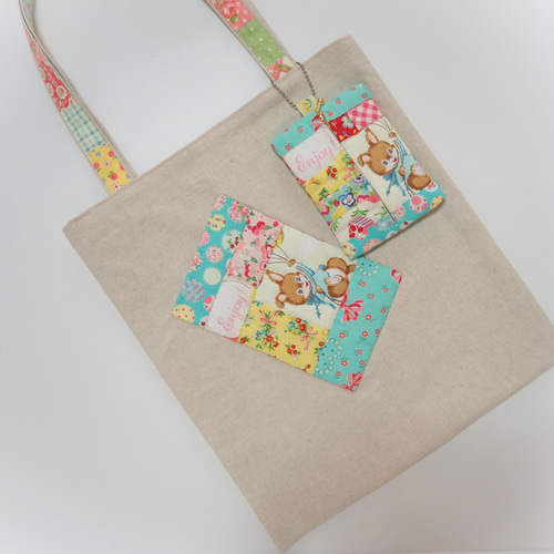 お得なセット☆作成キット2点綿麻生成りうさぎ☆スマホポケット付きA4