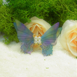 シフォン 蝶 パール加工チャーム　２０２３A 4枚目の画像