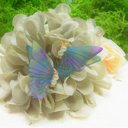 シフォン 蝶 パール加工チャーム　２０２３A 3枚目の画像