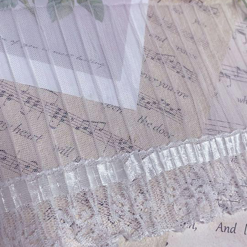 B194 幅広ホワイト色フリルレース 手芸用品 レース ʚmummyɞ 通販