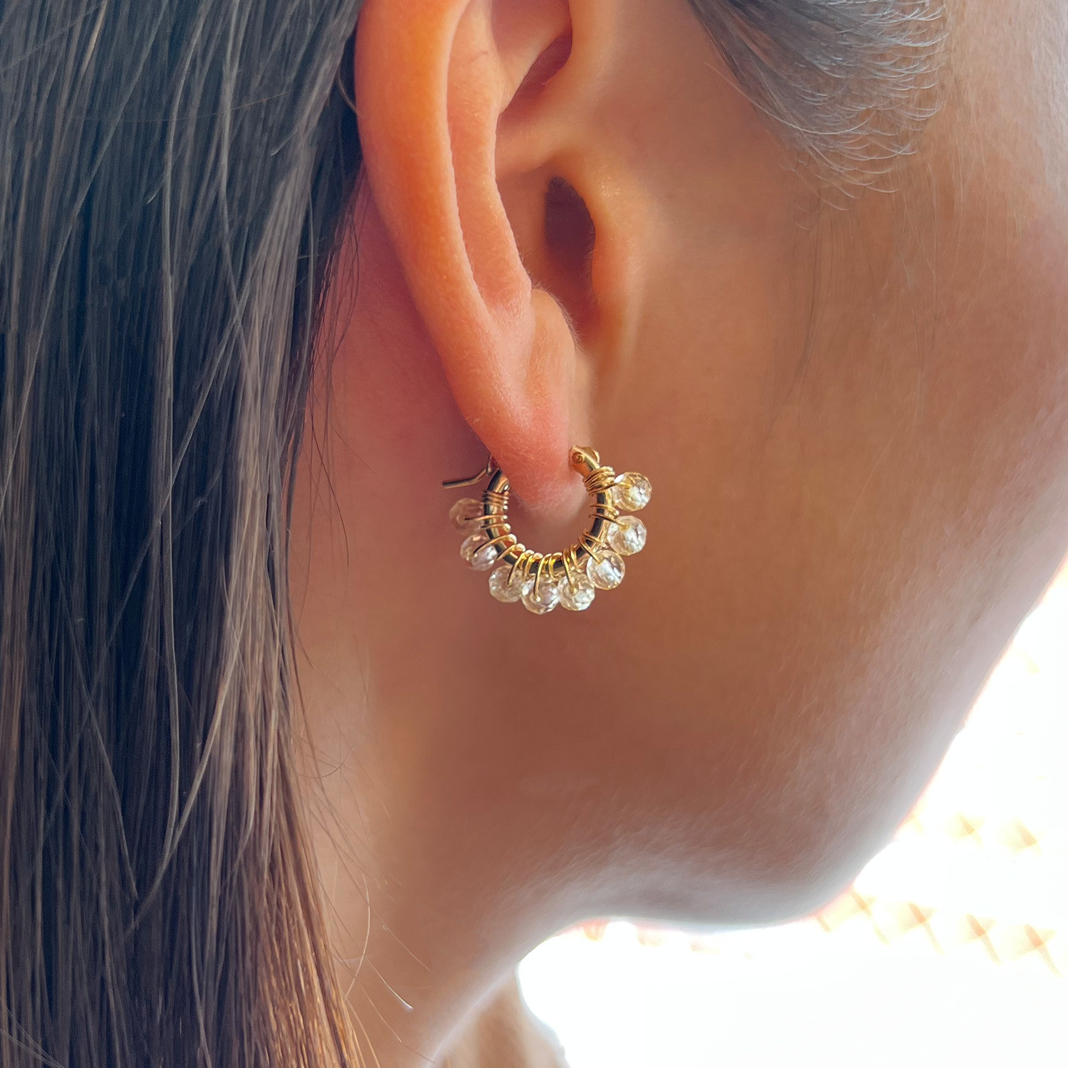 11月誕生石✶シトリン✴︎フープピアス