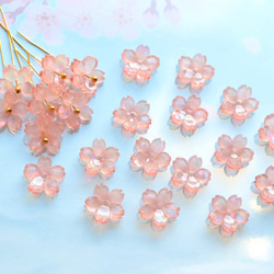 オリジナル新作★桜のパーツ　アセテート　レインボークリアピンク 8枚目の画像