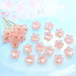 オリジナル新作★桜のパーツ　アセテート　レインボークリアピンク 6枚目の画像