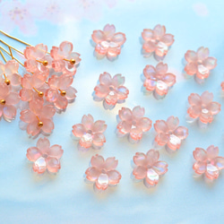 オリジナル新作★桜のパーツ　アセテート　レインボークリアピンク 9枚目の画像