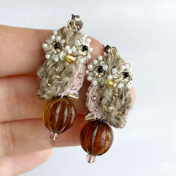 幸福のフクロウピアス - ピアス(両耳用) 