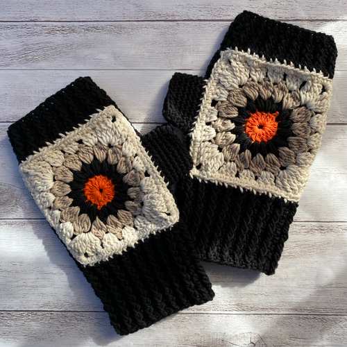 即納可】ウール・花刺繍ミトン（NP-4132）・ペルーニット 手袋