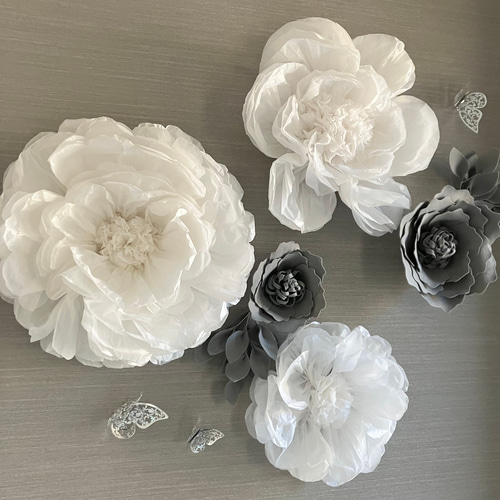 ウォールフラワー50 C'(葉)2 グレーのウォールフラワーセット ペーパーフラワー