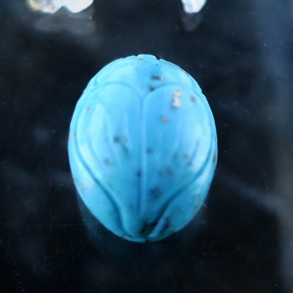 天然石材 [綠松石] 聖甲蟲雕刻/雕塑散裝 23×16mm 第2張的照片