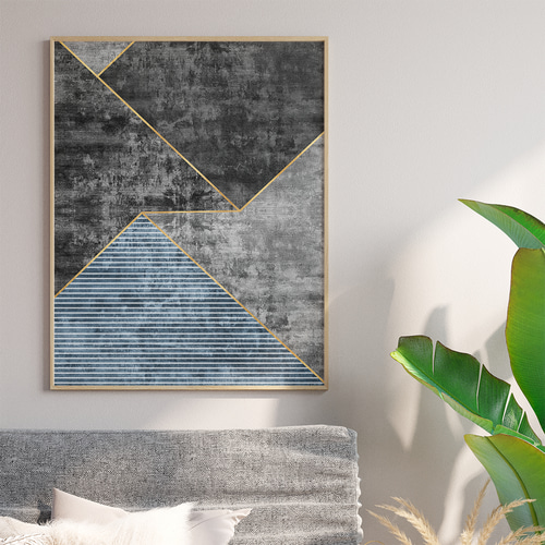 ポスター　インテリア　北欧　グレー系　抽象画　アートポスター　シンプル　モダン アートポスター 北欧モダン 幾何学 抽象画 ネイビー グレー おしゃれ