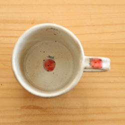 ※受注制作　粉引き赤とピンクのイチゴのカップ。 2枚目の画像