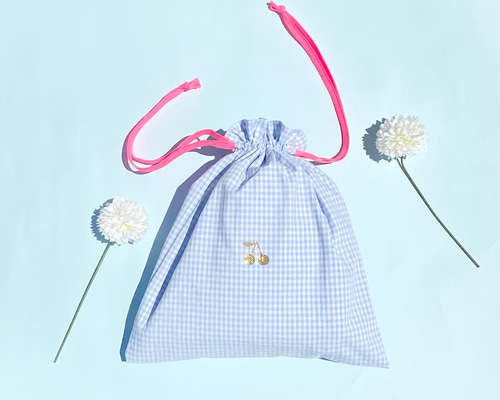 さくらんぼ】巾着袋 （オーダー受付中） 体操服袋・お着替え袋 Pon pon
