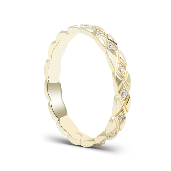 ふくれ織りダイヤ型リング R1128（4週間発送） 3枚目の画像