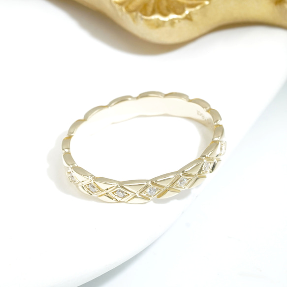 ふくれ織りダイヤ型リング R1128（4週間発送） 6枚目の画像