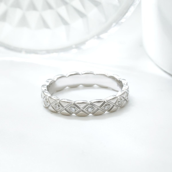 ふくれ織りダイヤ型リング R1128（4週間発送） 7枚目の画像