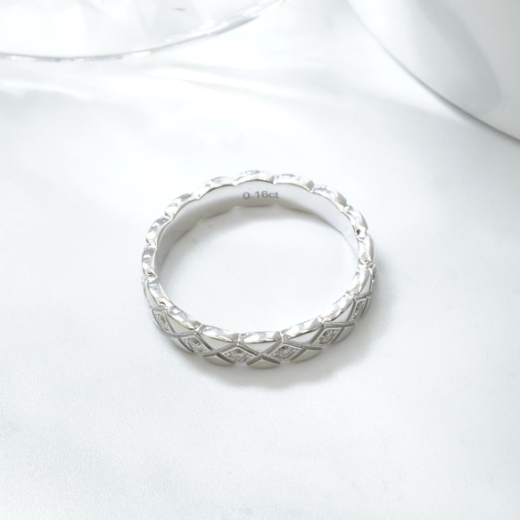 ふくれ織りダイヤ型リング R1128（4週間発送） 8枚目の画像