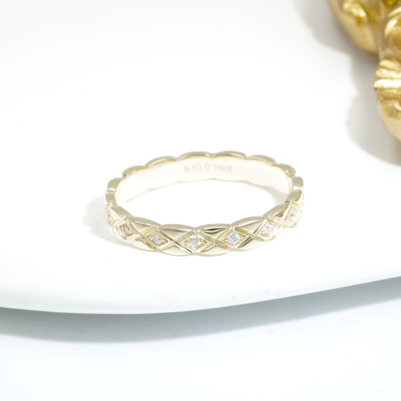 ふくれ織りダイヤ型リング R1128（4週間発送） 5枚目の画像