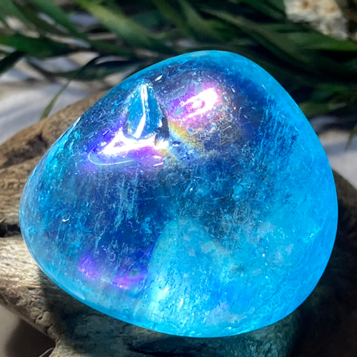 七色の夢໒꒱✨ ブルー オーラ 水晶 クリスタル タンブル 天然石 東洋