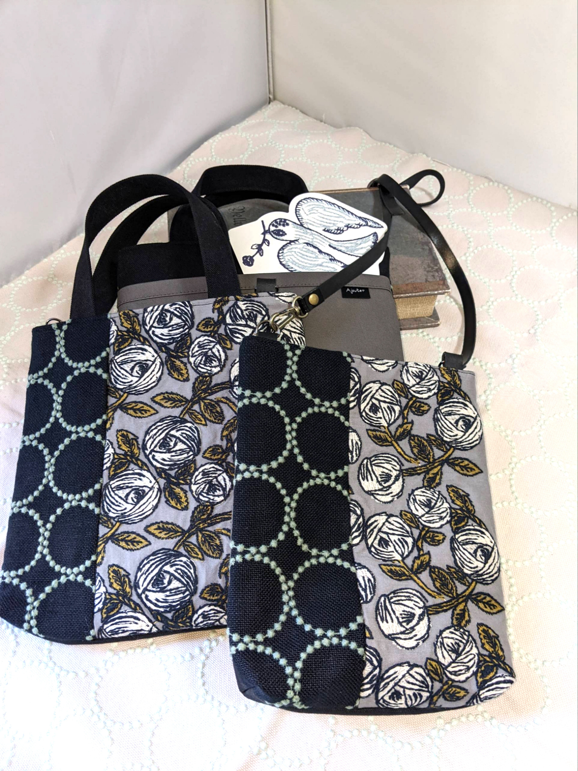 ミナペルホネン【rosy/gray＆tambourime】ローズ＆タンバリン【受注製作】