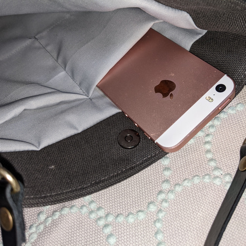 ミナペルホネントートbag【rosy/gray＆tambourime】ローズ＆タンバリン