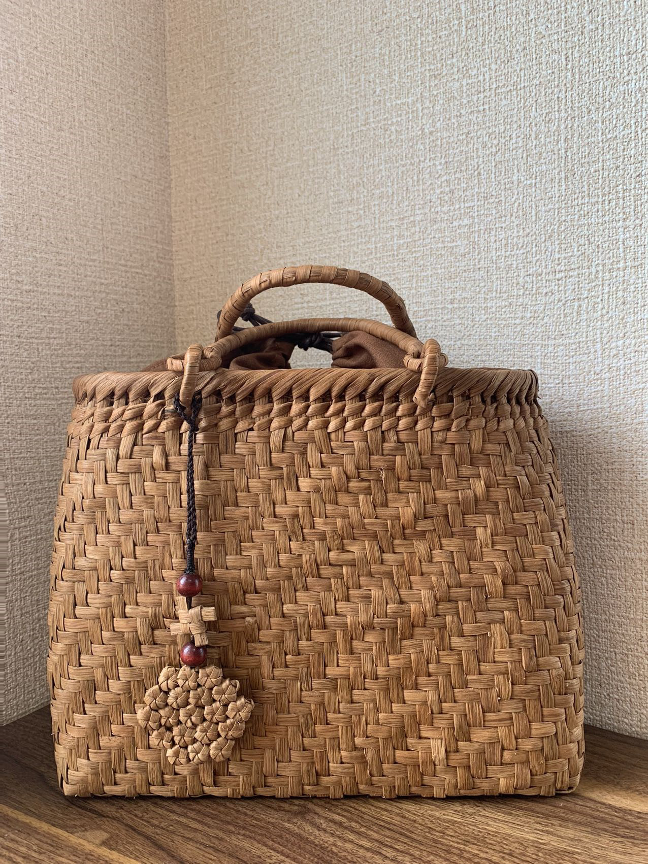 山葡萄 山葡萄かごバッグ 手作り山葡萄籠バッグ 網代編み