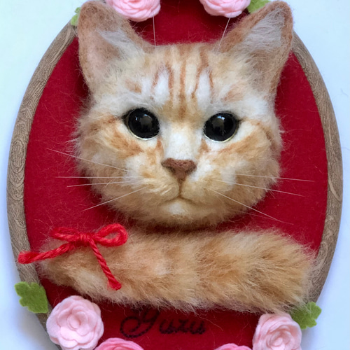 リアル猫ちゃん オーダーメイド】羊毛フェルトの半立体 額絵
