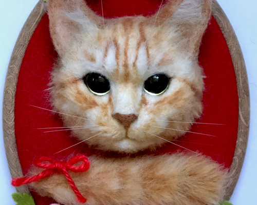 羊毛フェルト猫》 #猫(ねこ)羊毛フェルト オーダー おフレーム