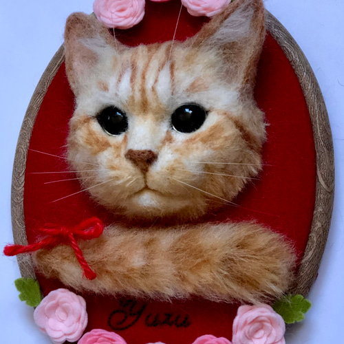 オーダーメイド】羊毛フェルト猫ポートレート《特大顔タイプ