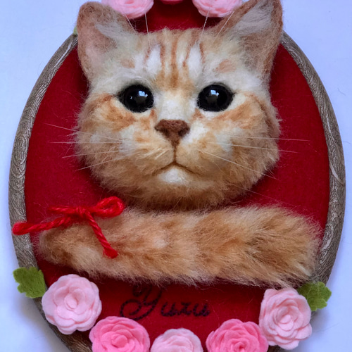 オーダーメイド】羊毛フェルト猫ポートレート《特大顔タイプ》 羊毛