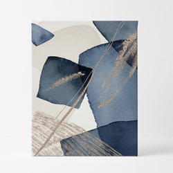 インテリアポスター【 ブルー07 】北欧アートでお部屋の模様替え 水彩 青 ゴールド 抽象画 アブストラクト 6枚目の画像