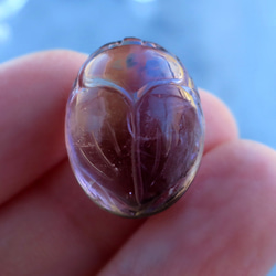 天然石材【紫黃晶】聖甲蟲雕刻/雕塑散裝b 20×15mm 第5張的照片