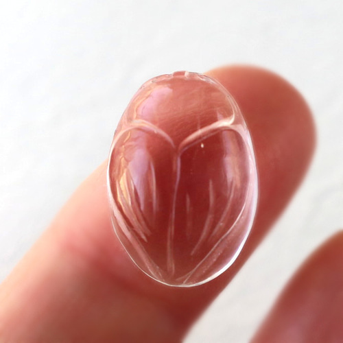 天然石【クォーツ・水晶】スカラベ カービング/彫刻 ルース 17×13mm