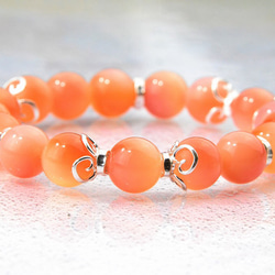 【Orange gradient agate】SV9999 Pure Silver 日本的純銀工藝手鐲 第2張的照片