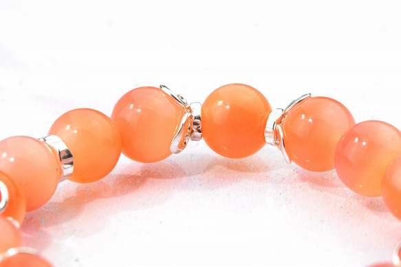 【Orange gradient agate】SV9999 Pure Silver 日本的純銀工藝手鐲 第9張的照片